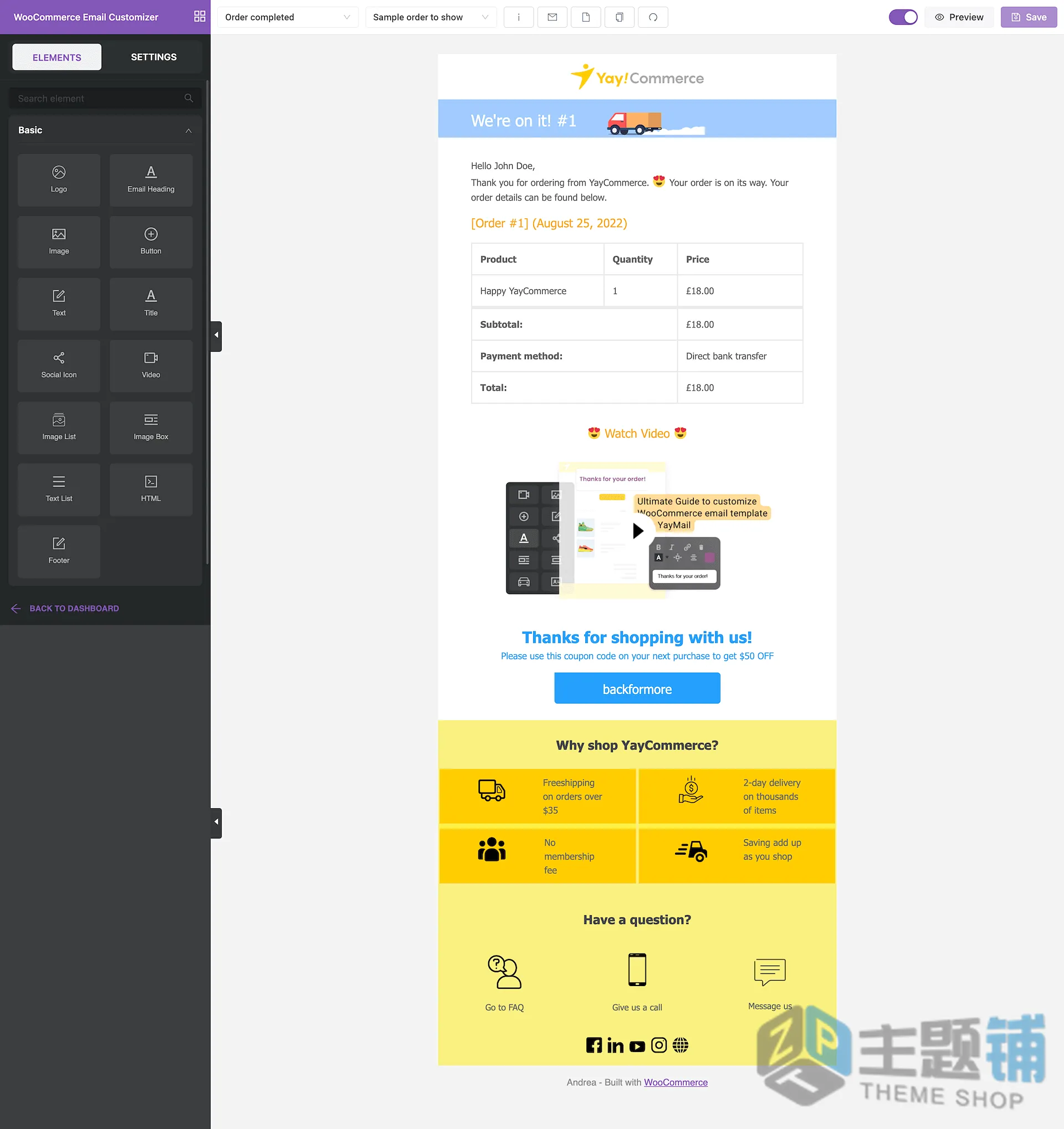 图片[2]-YayMail Pro汉化中文版(更新到4.4.0)-WooCommerce自定义订单邮件插件下载-主题铺