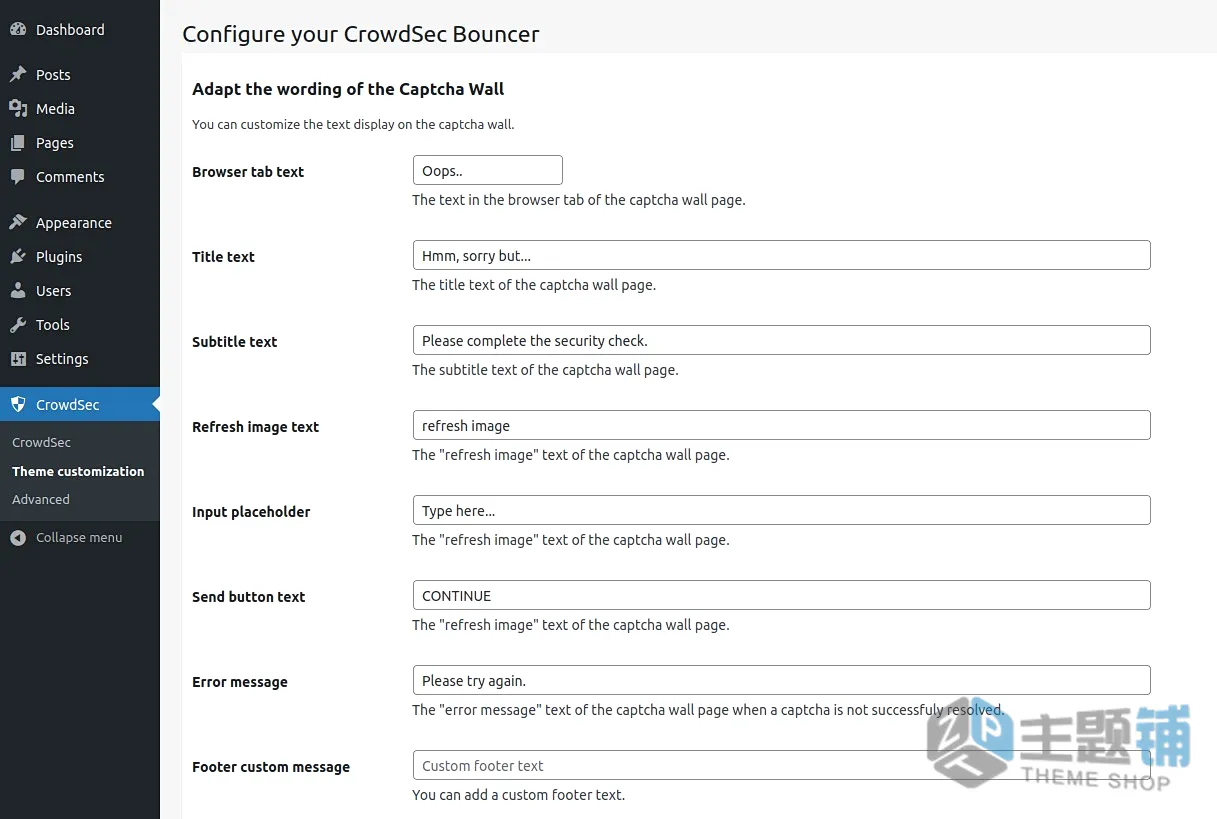 图片[1]-WordPress CrowdSec插件安装及防护设置教程-主题铺