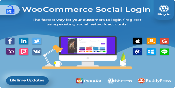 WooCommerce Social Login英文版(更新到2.8.6)-WooCommerce社交登录插件-主题铺