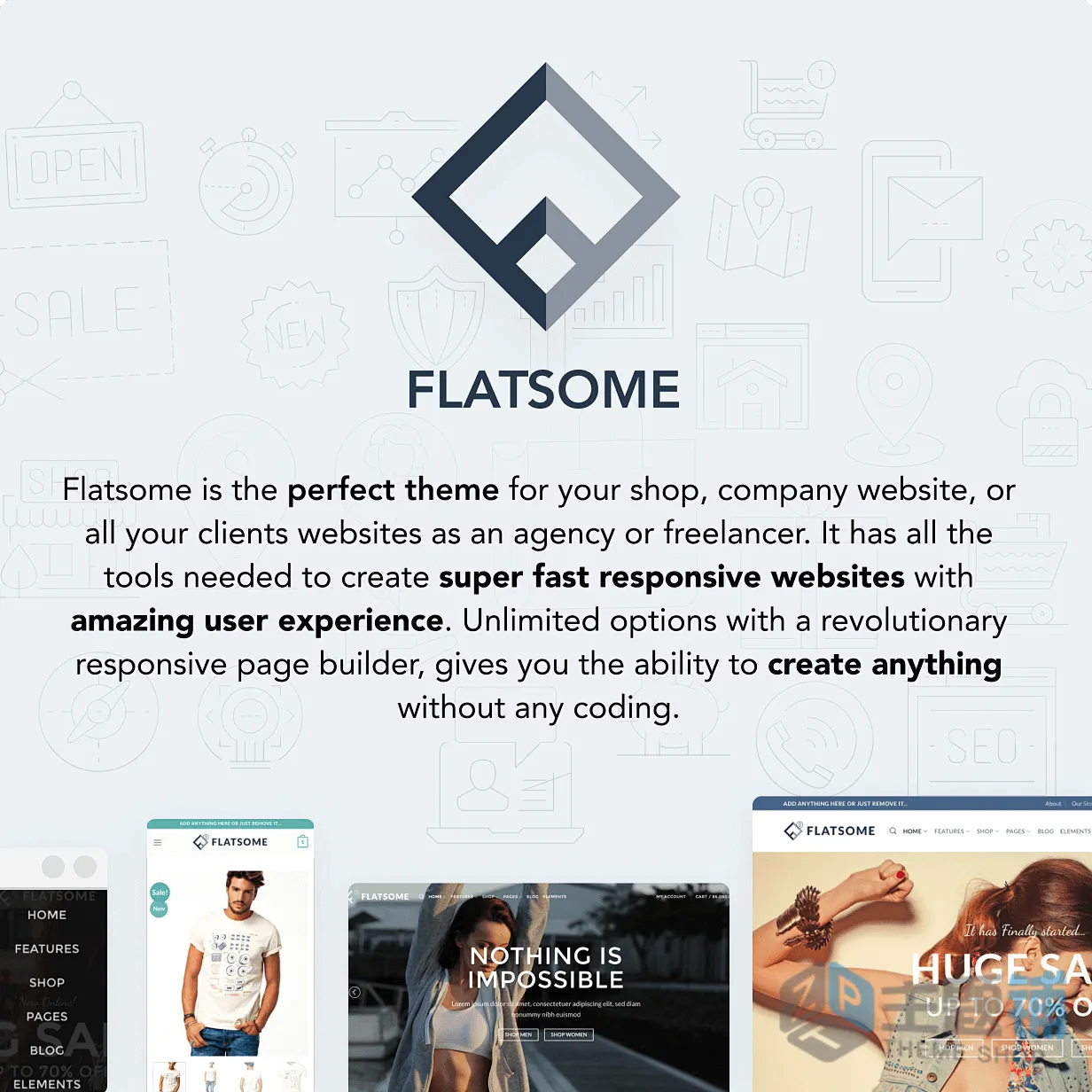 图片[1]-Flatsome汉化中文版(更新到3.20.6)-多功能响应式企业WooCommerce WordPress主题下载-主题铺