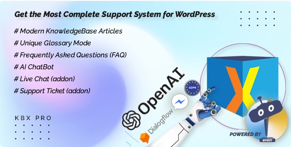 KnowledgeBase X英文专业版-WordPress知识库词汇表聊天机器人插件-主题铺