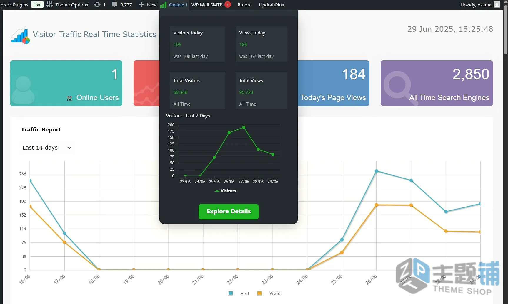 图片[1]-Visitor Traffic Real Time Statistics Pro专业版(更新到11.9)-WordPress流量统计分析插件下载-主题铺