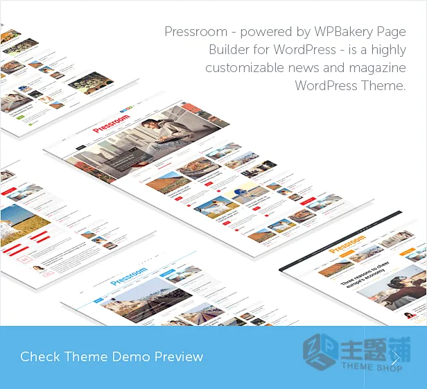 图片[1]-Pressroom汉化中文版(更新到7.4)-博客WordPress新闻杂志主题下载-主题铺