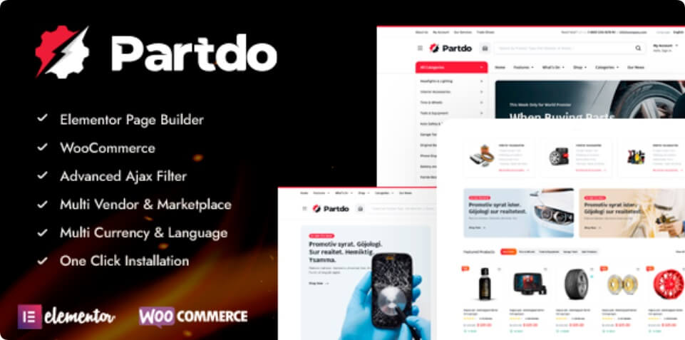 Partdo专业版-WooCommerce车辆配件店铺WordPress汽车配件商店和工具主题下载-主题铺