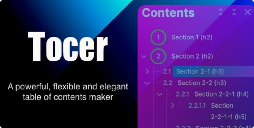 Tocer（原Fixed Toc）汉化中文版-自动目录内容生成WordPress目录插件下载-主题铺