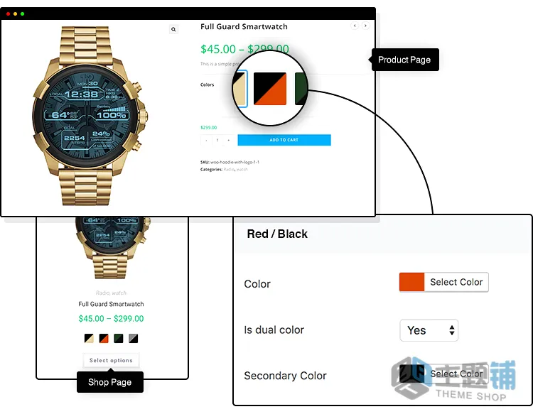 图片[5]-WooCommerce Variation Swatches Pro汉化中文版(更新到2.2.3)-产品变体色板WooCommerce产品属性变体插件下载-主题铺