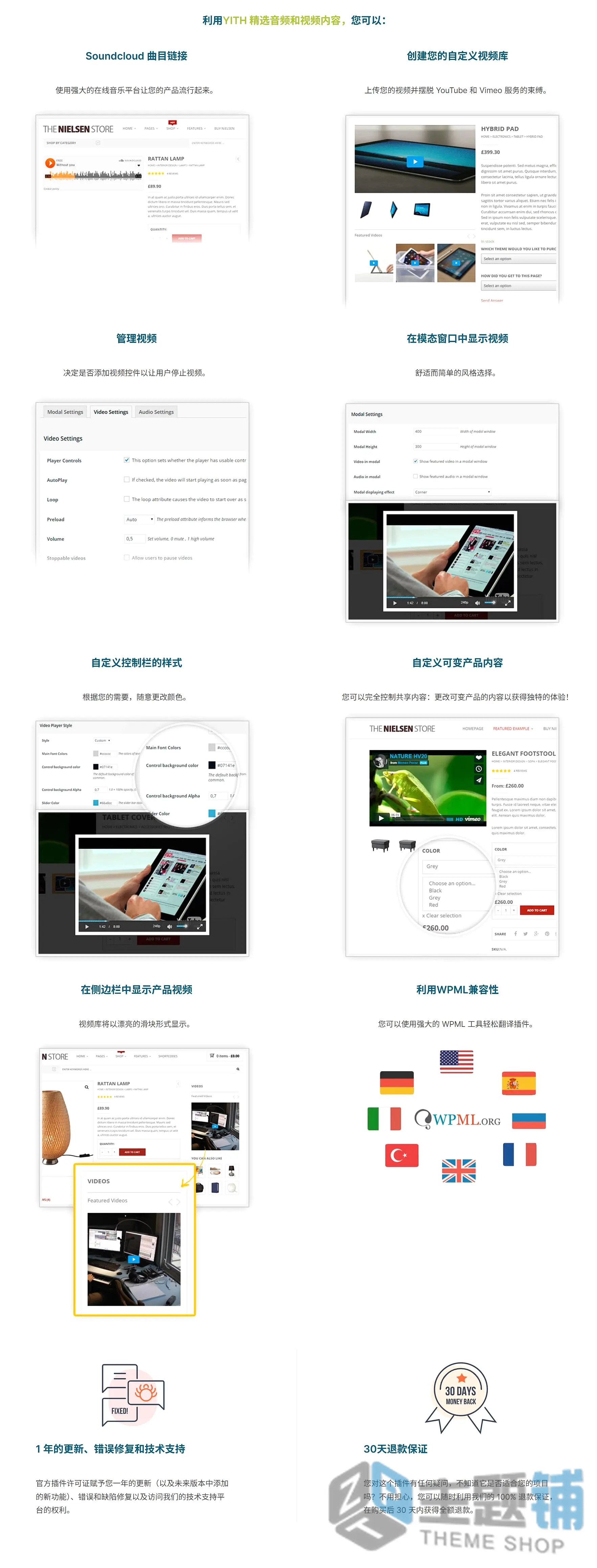 图片[1]-YITH WooCommerce Featured Audio and Video Content Premium汉化中文版-WooCommerce特色视频音频展示插件下载-主题铺