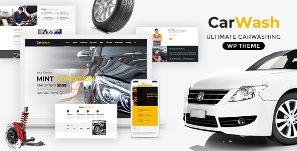 Car Wash汉化中文版-汽车修理厂WordPress洗车主题下载-主题铺