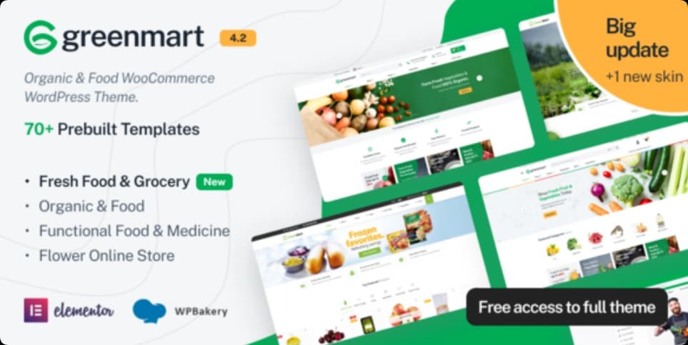 GreenMart汉化中文版(更新到4.2.14)-有机天然WordPress食品商店主题下载-主题铺
