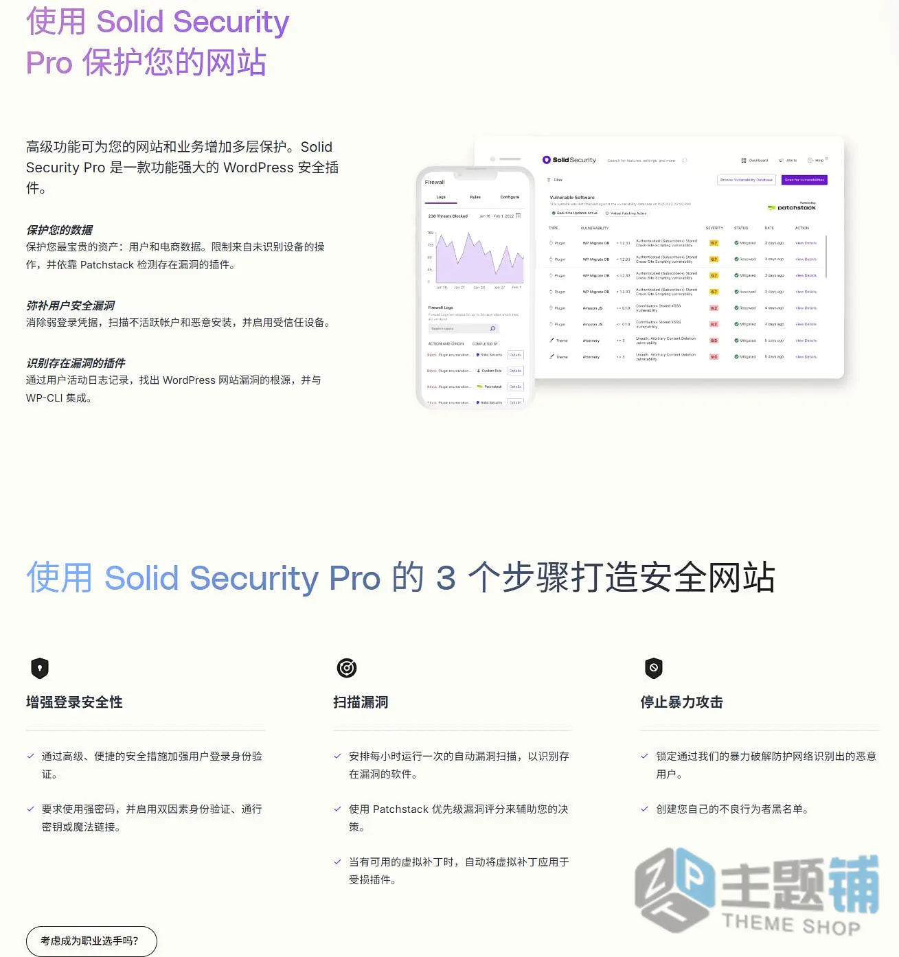 图片[2]-Solid Security Pro汉化中文版(更新到8.7.2)-网站漏洞扫描WordPress防火墙插件下载-主题铺