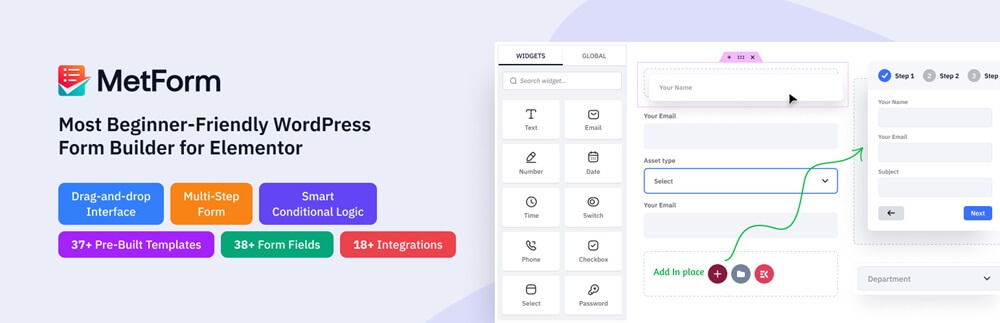 MetForm Pro汉化中文版(更新到3.9.9)-Elementor自定义扩展WordPress拖曳式表单插件下载-主题铺
