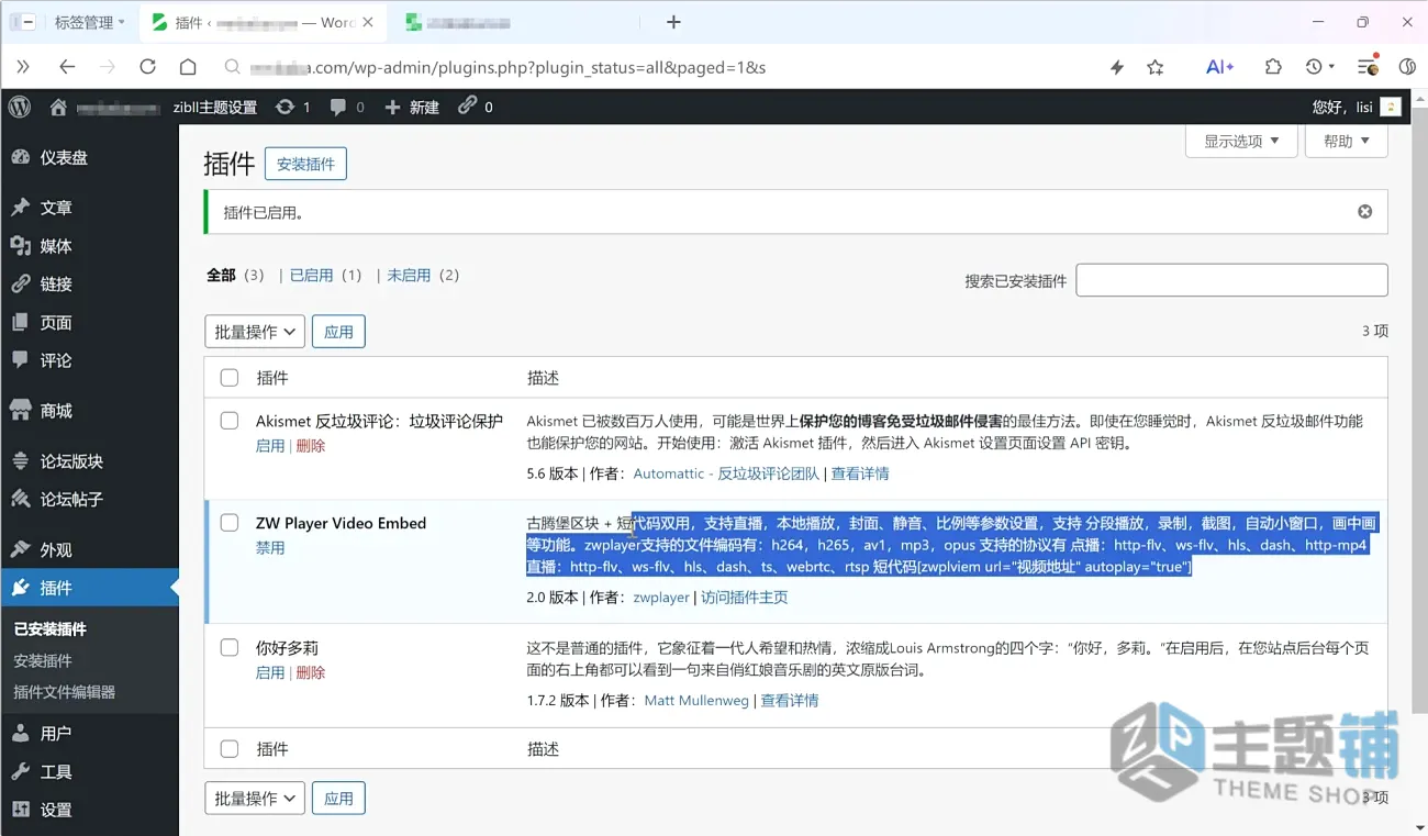 图片[1]-ZWPlayer 2.0专业版-网页视频WordPress播放器插件下载-主题铺