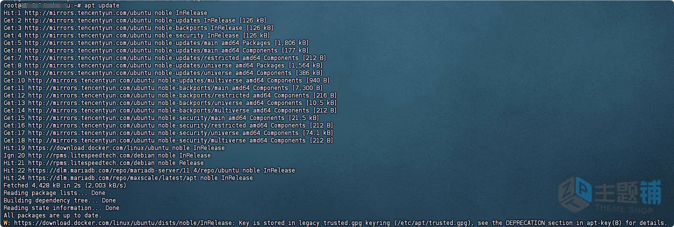 图片[1]-修复Ubuntu 24.04 Docker软件源密钥警告apt-key is deprecated问题解决办法-主题铺