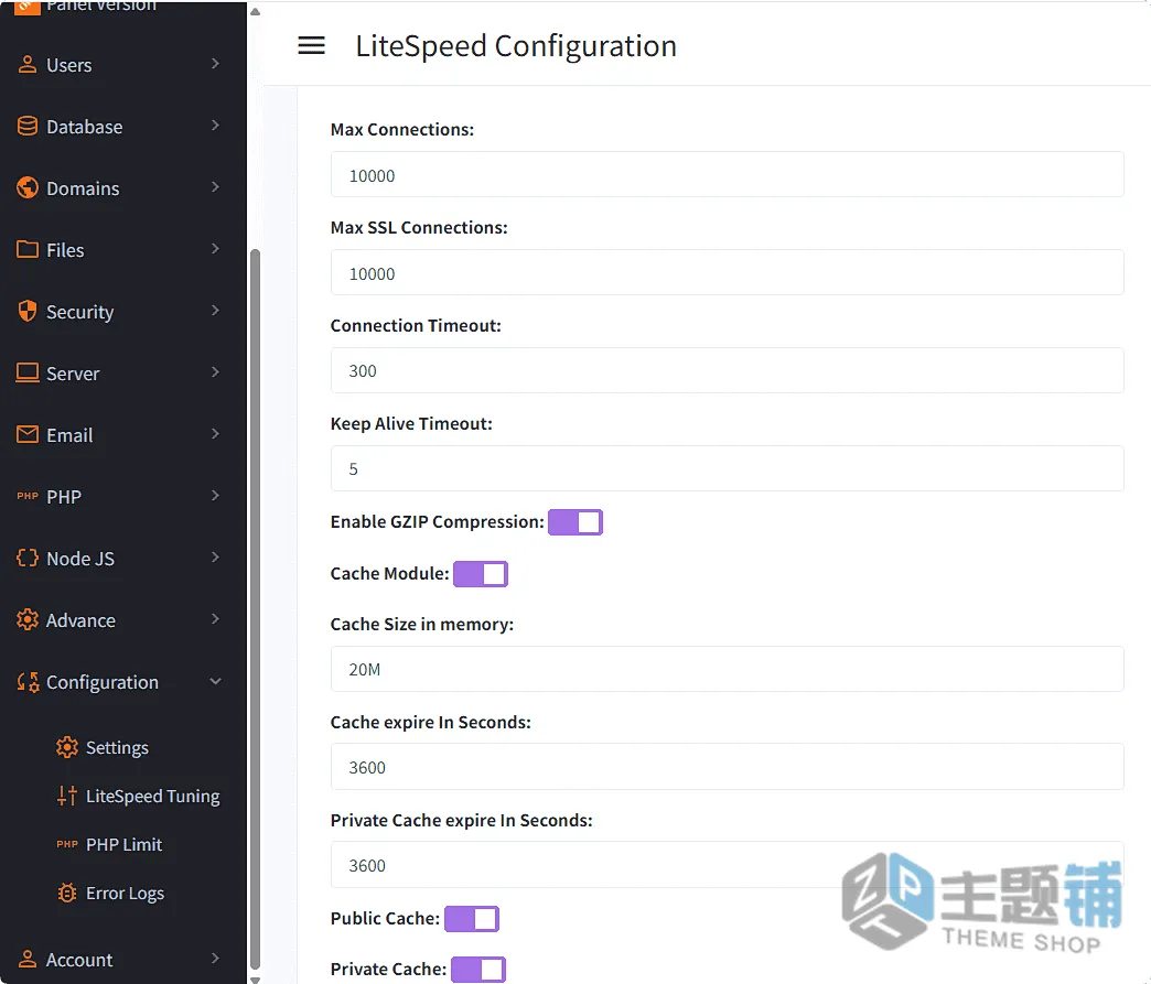 图片[24]-免费轻量OpenLiteSpeed环境控制面板之OLSPanel安装配置及超详细介绍-主题铺