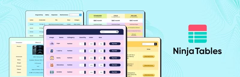 Ninja Tables Pro汉化中文版(更新到5.2.8)-简单响应式WordPress表格生成器插件下载-主题铺
