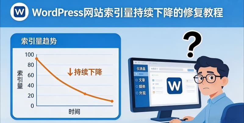 WordPress索引量持续下降怎么办 网站降权收录修复实操-主题铺