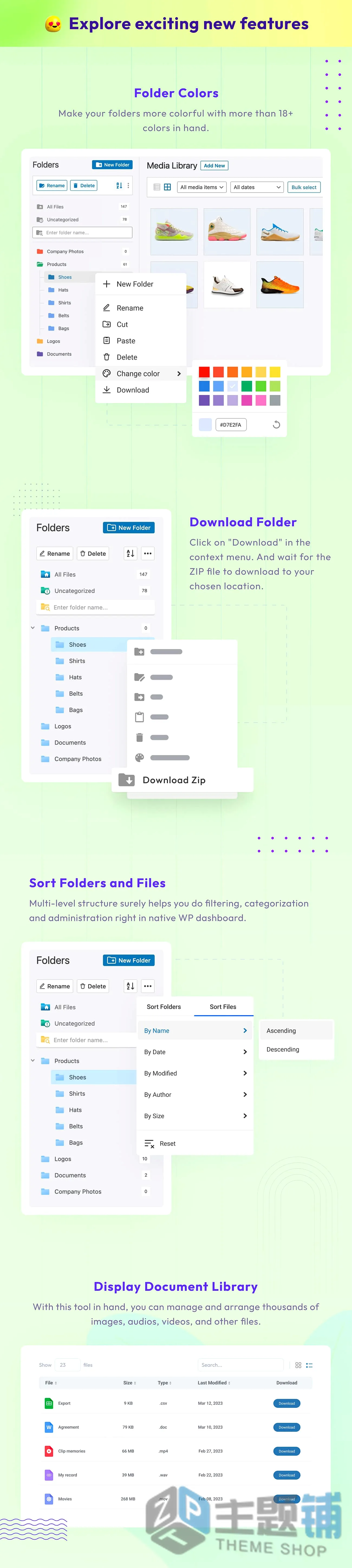图片[2]-FileBird Pro汉化中文版(更新到6.5.5)-文件管理WordPress媒体库文件夹插件-主题铺