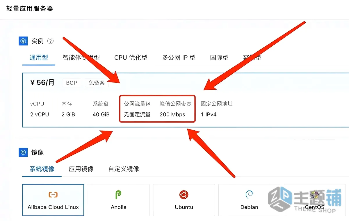 图片[1]-阿里云轻量应用服务器流量收费吗？“无固定流量”到底什么意思？手把手带你看懂新套路与大福利！-主题铺